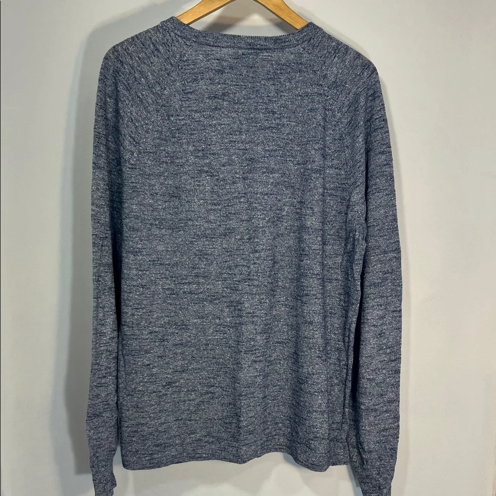 J. Crew luxury linen cotton Blue Knit Top
